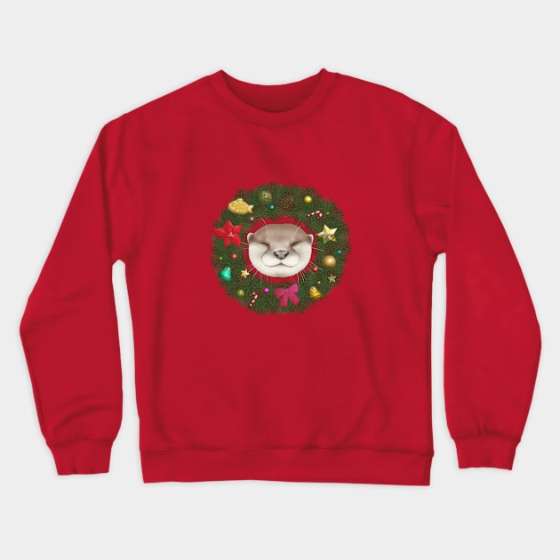 Christmas Otter 4 Crewneck Sweatshirt by OtterFamily